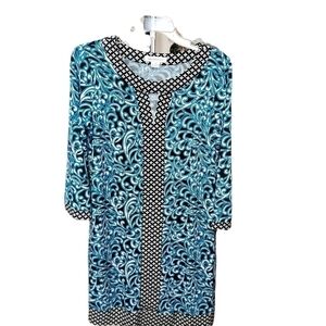 Liz Claiborne dress med rn#93677 blue and white